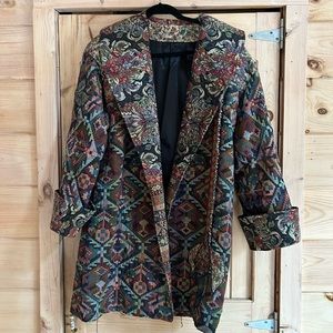 Amazing Vintage Handmade Patchwork Boho Jacket Upcycled Tapestry